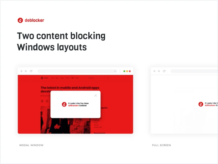Tải xuống: DeBlocker - Anti AdBlock cho WordPress 6 Hai nội dung chặn bố cục Windows
