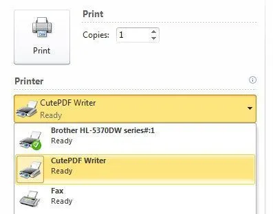 nhà văn bản in cutepdf
