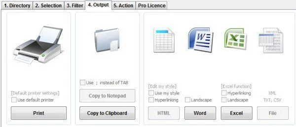 danh sách đầu ra
