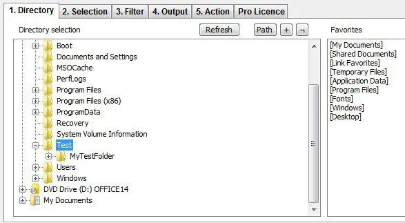 danh sách thư mục in
