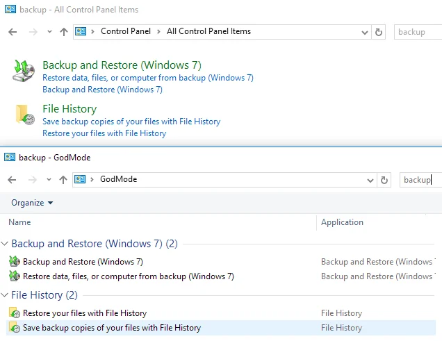 Cách bật Bảng điều khiển Chế độ Thần trong Windows 10 sự so sánh
