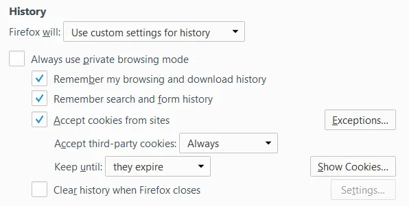 luôn sử dụng chế độ riêng tư