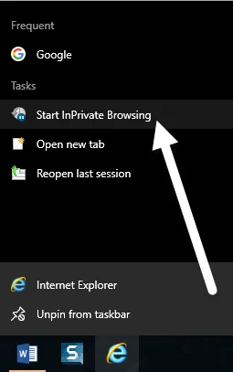 bắt đầu duyệt web riêng tư