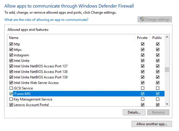 allow-itunes-firewall - Mẹo kỹ thuật trực tuyến Cách khắc phục các sự cố liên quan đến kết nối hình 3