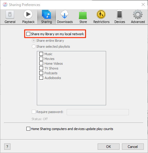 vô hiệu hóa-itunes-sharing - Mẹo kỹ thuật trực tuyến Cách tắt hình ảnh chia sẻ thư viện iTunes