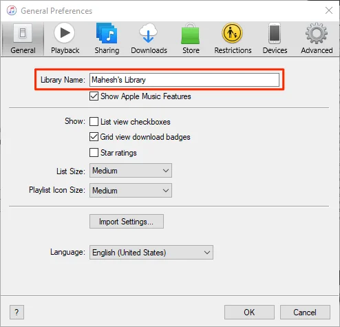 itunes-library-name - Mẹo kỹ thuật trực tuyến Cách chia sẻ thư viện iTunes từ máy tính của bạn image 2