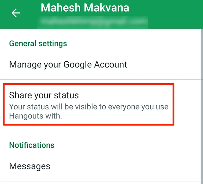 hangouts-status - Mẹo công nghệ trực tuyến Cách rẽ Off Đọc biên lai trong Google Hangouts hình ảnh 3