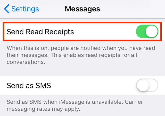 imessage-receipts - Online Tech Tips Cách rẽ Off Đọc biên nhận cho iMessage hình ảnh 2
