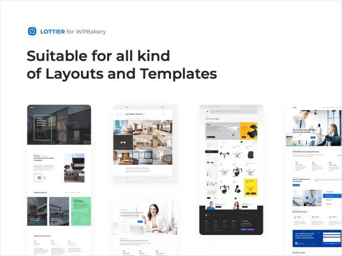 Tải xuống: Lottier - Lottie Animated Images cho WPBakery 5 Thích hợp cho tất cả các loại Layout và Mẫu