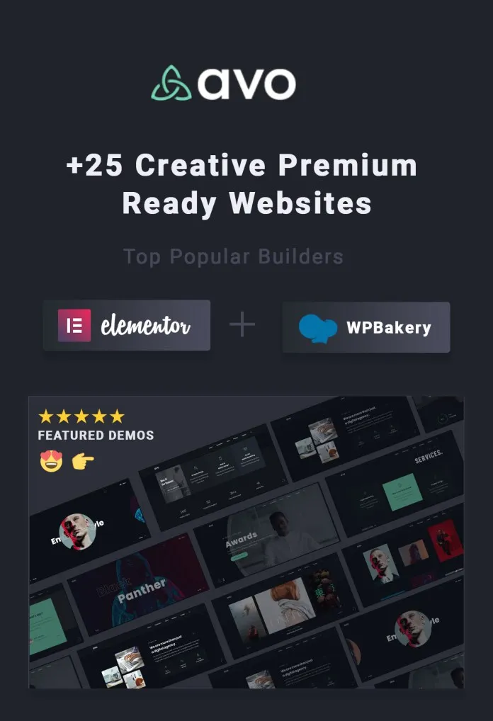 Tải xuống: Avo - Creative Portfolio & Agency WordPress Theme 7 xem trước1