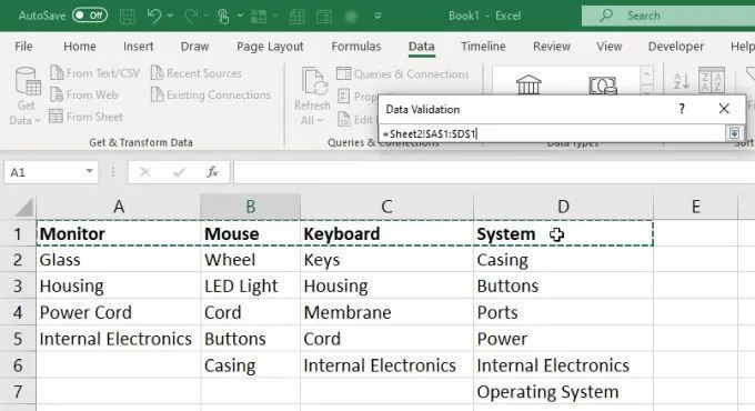 Cách tạo nhiều danh sách thả xuống được liên kết trong Excel 16 Cách tạo nhiều danh sách thả xuống được liên kết trong Excel