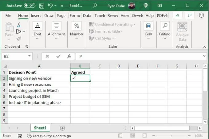 4 cách sử dụng dấu kiểm trong Excel 4 4 cách sử dụng dấu kiểm trong Excel