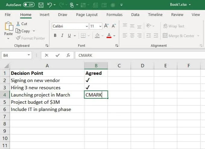 4 cách sử dụng dấu kiểm trong Excel 30 4 cách sử dụng dấu kiểm trong Excel