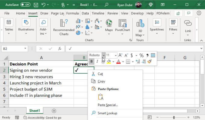 4 cách sử dụng dấu kiểm trong Excel 24 4 cách sử dụng dấu kiểm trong Excel