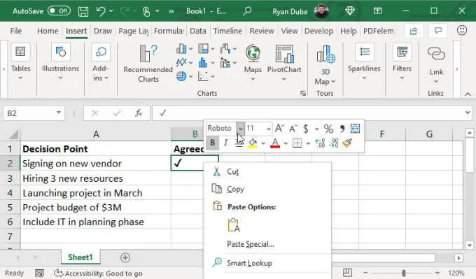 4 cách sử dụng dấu kiểm trong Excel 24 4 cách sử dụng dấu kiểm trong Excel