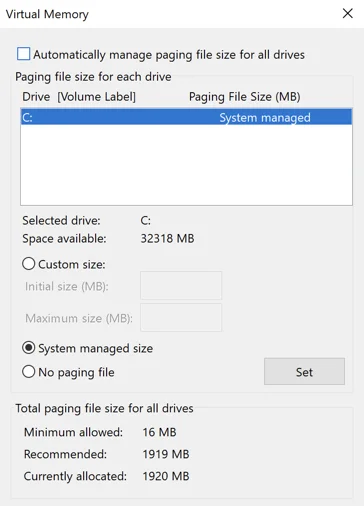 Cách khắc phục lỗi “Máy tính của bạn sắp hết bộ nhớ” trên Windows 10 8 Cách khắc phục lỗi “Máy tính của bạn sắp hết bộ nhớ” trên Windows 10