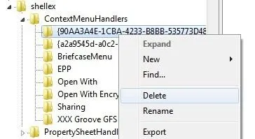 Cách chỉnh sửa thủ công menu chuột phải trong Windows 8 xóa nhấp chuột phải