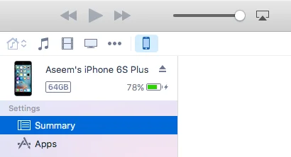 itunes chọn iphone