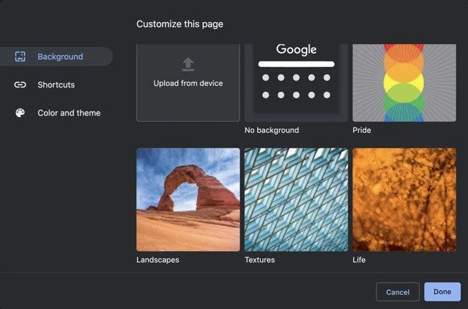 Cách thay đổi nền trong Google Chrome 20 Cách thay đổi nền trong Google Chrome