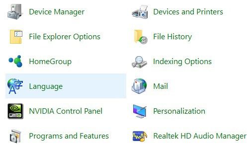 ngôn ngữ windows 10