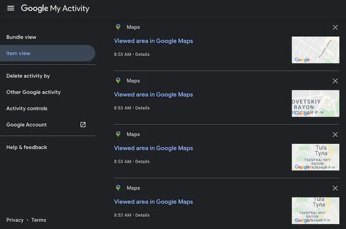 Cách xem Lịch sử tìm kiếm trên Google Maps của bạn 2 Cách xem Lịch sử tìm kiếm trên Google Maps của bạn