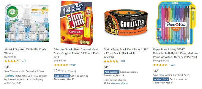 Chỉ tìm kiếm các mục bổ trợ trên Amazon 2 Chỉ tìm kiếm các mục bổ trợ trên Amazon