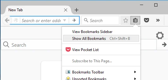 hiển thị tất cả các dấu trang