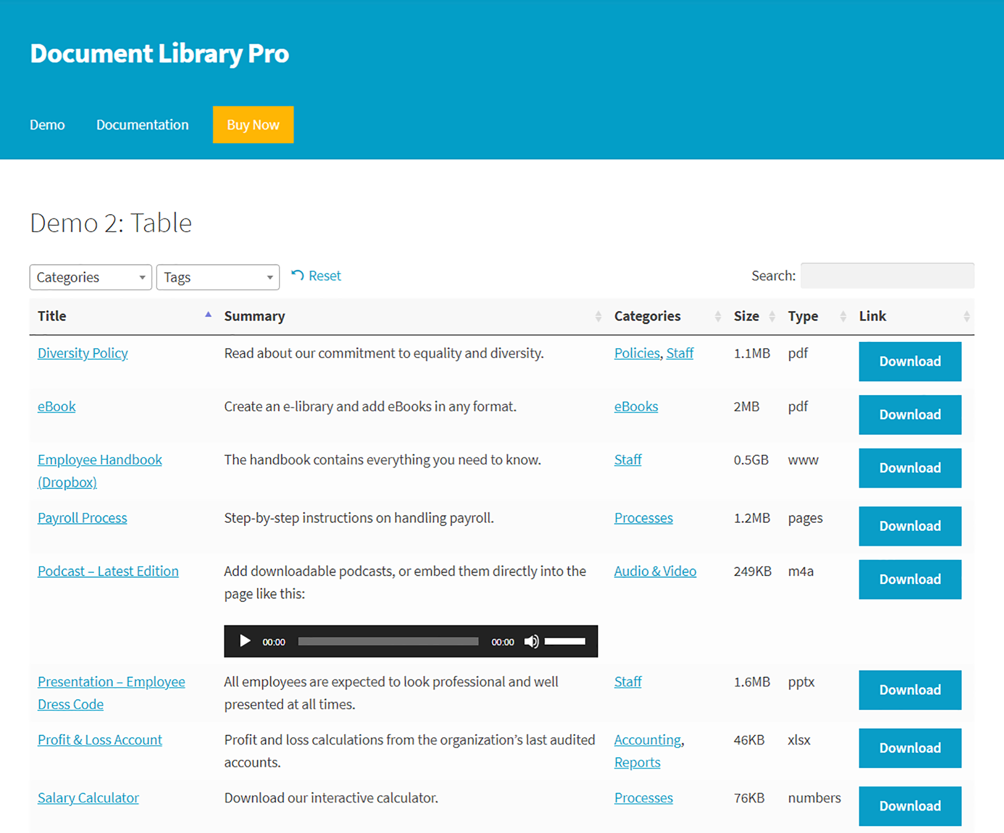 Document Library Pro - Barn2 Plugins 2