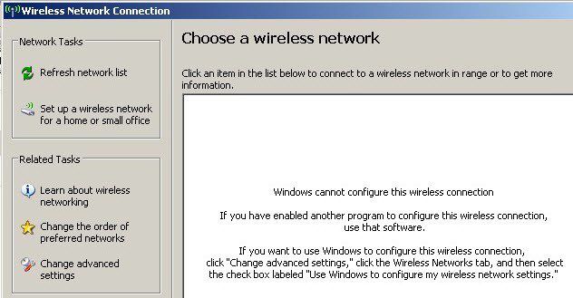 không thể cấu hình kết nối