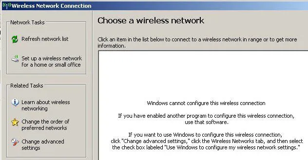 không thể cấu hình kết nối