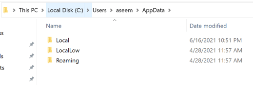Thư mục AppData trong Windows 10 là gì 2 Thư mục AppData trong Windows 10 là gì