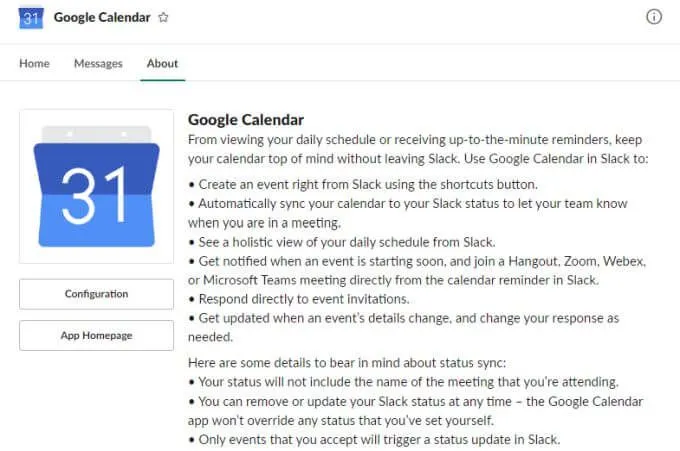 Cách tích hợp lịch Slack hoạt động 45 Cách tích hợp lịch Slack hoạt động