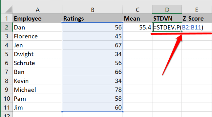 Cách tính điểm Z trong Excel 6 Cách tính điểm Z trong Excel