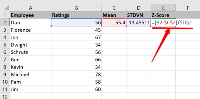 Cách tính điểm Z trong Excel 22 Cách tính điểm Z trong Excel