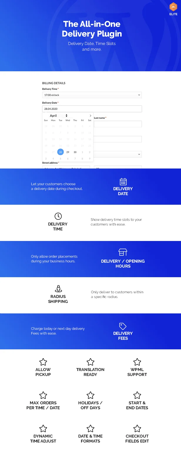 Tải xuống: WooCommerce Giao hàng —Khoảng ngày & giờ giao hàng 3 WooCommerce Tính năng giao hàng