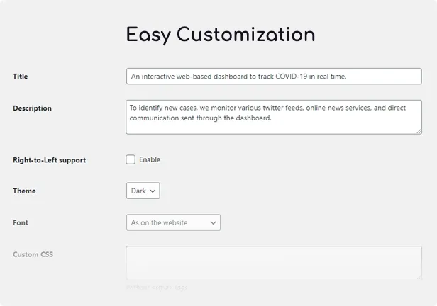 Tùy chỉnh dễ dàng