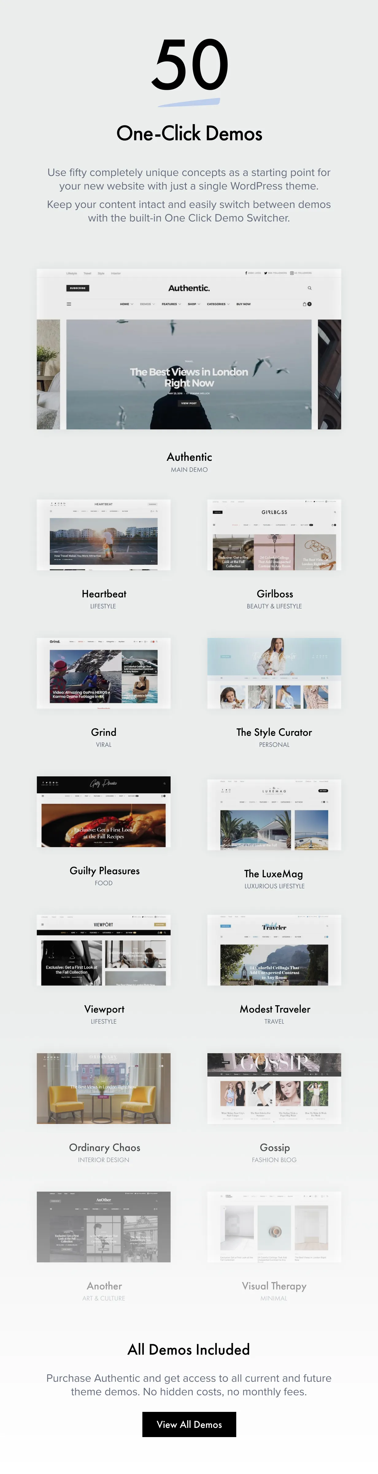 Authentic v7.1.1 - Lifestyle Blog & Magazine WordPress Theme 3 Bản trình diễn