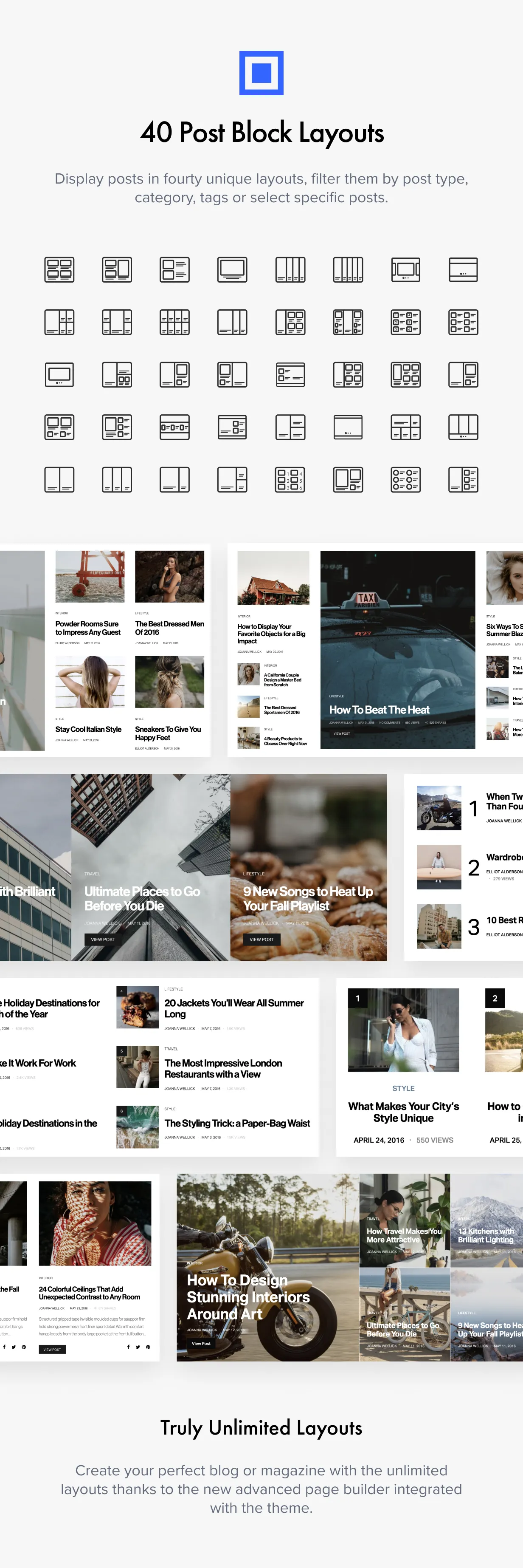 Authentic v7.1.1 - Lifestyle Blog & Magazine WordPress Theme 8 Bố cục khối