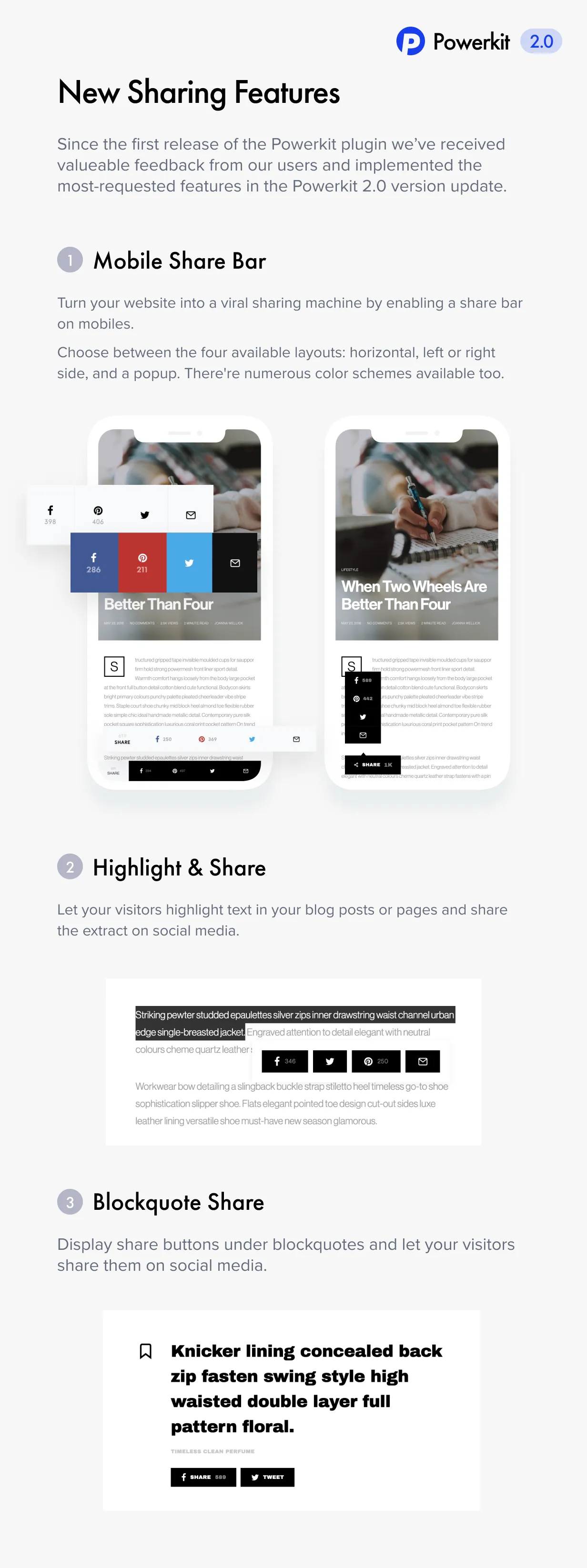 Authentic v7.1.1 - Lifestyle Blog & Magazine WordPress Theme 16 Tính năng chia sẻ