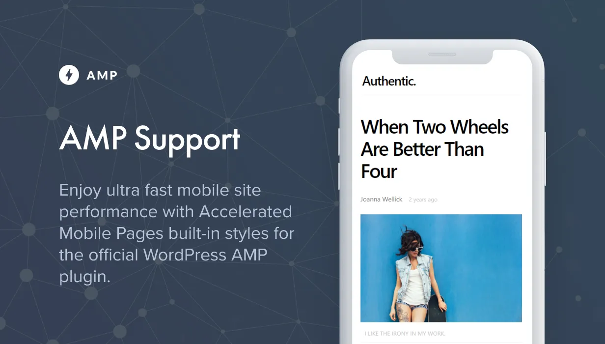 Authentic v7.1.1 - Lifestyle Blog & Magazine WordPress Theme 35 Hỗ trợ AMP