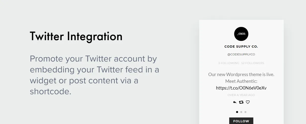 Authentic v7.1.1 - Lifestyle Blog & Magazine WordPress Theme 75 Twitter