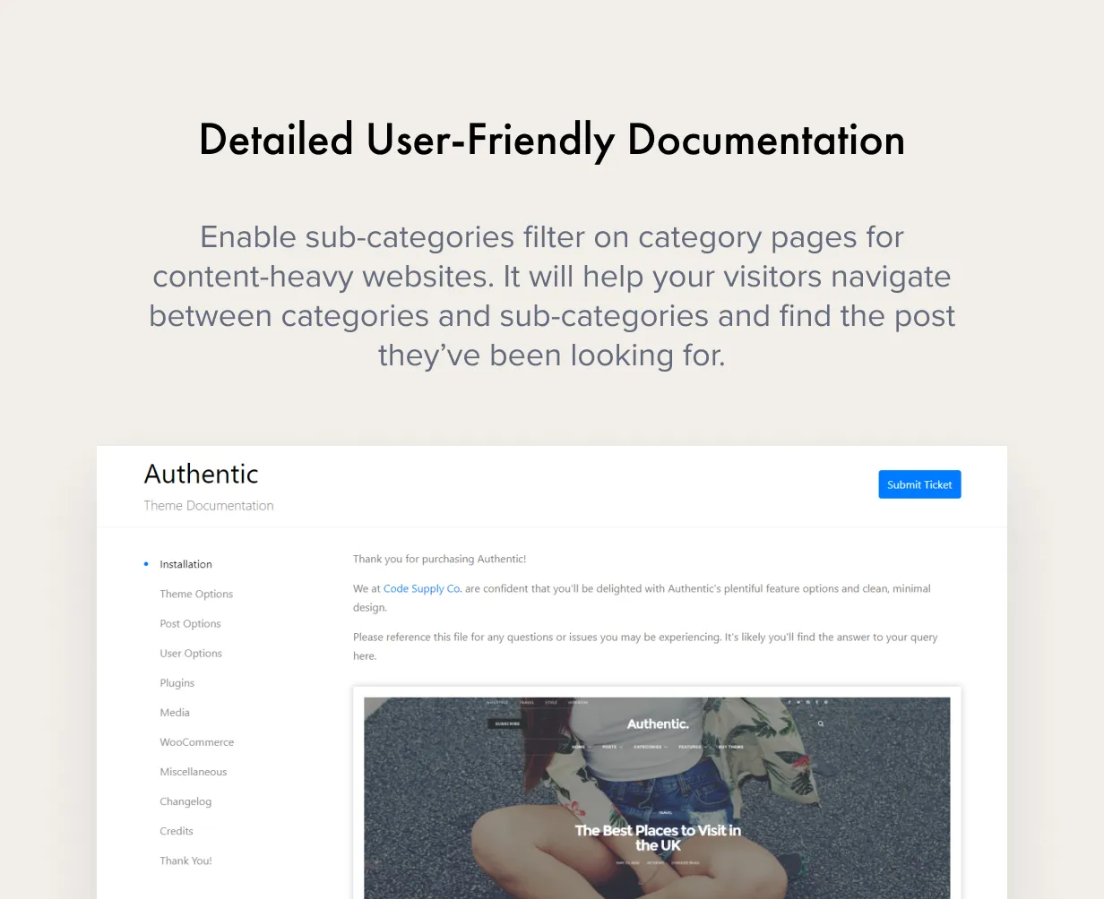 Authentic v7.1.1 - Lifestyle Blog & Magazine WordPress Theme 77 Thân thiện Documentation