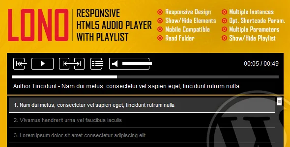 Sticky HTML5 Music Player WordPress Plugin v3.1 NULLED