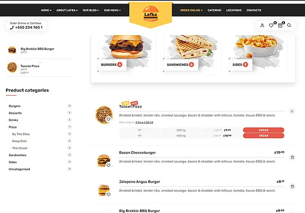 Lafka - WooCommerce Theme for Burger - Pizza & Giao đồ ăn - 3