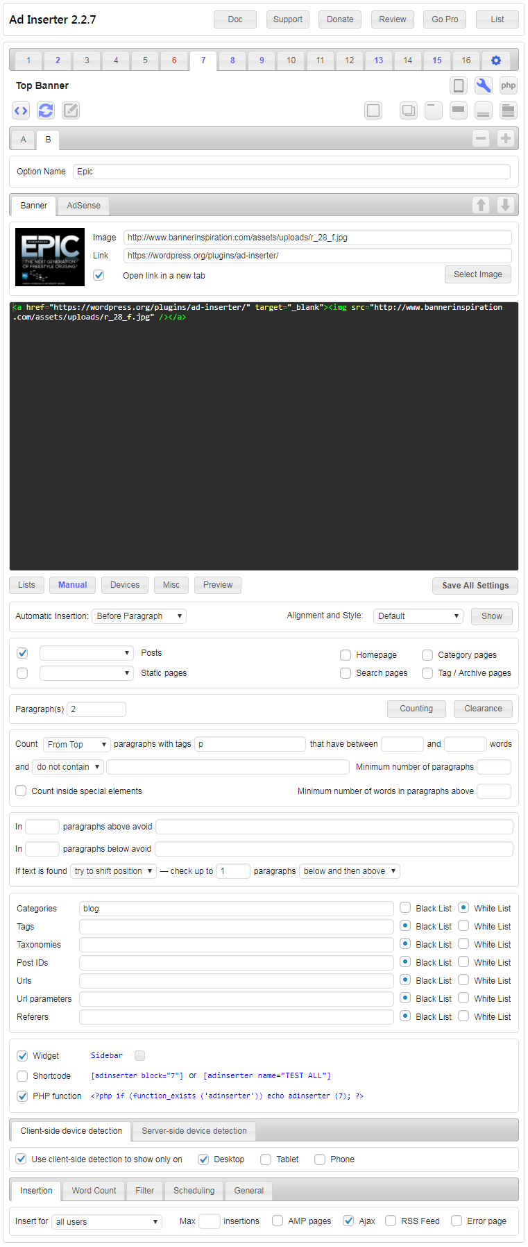 Ad Inserter Pro - Advanced WordPress Ad Management Plugin 14