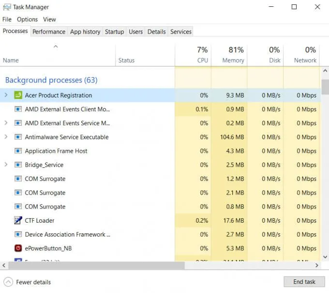 Cách đặt Mức độ ưu tiên của Quy trình trong Trình quản lý Tác vụ trên Windows 10 10 Cách đặt Mức độ ưu tiên của Quy trình trong Trình quản lý Tác vụ trên Windows 10