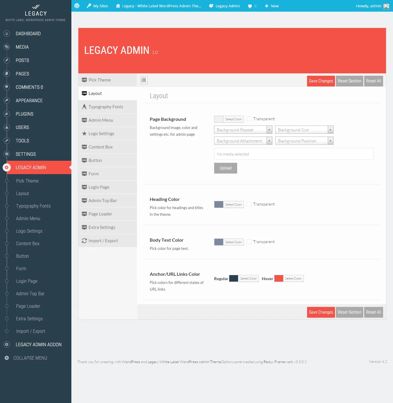 Legacy - White label WordPress Admin Theme 1