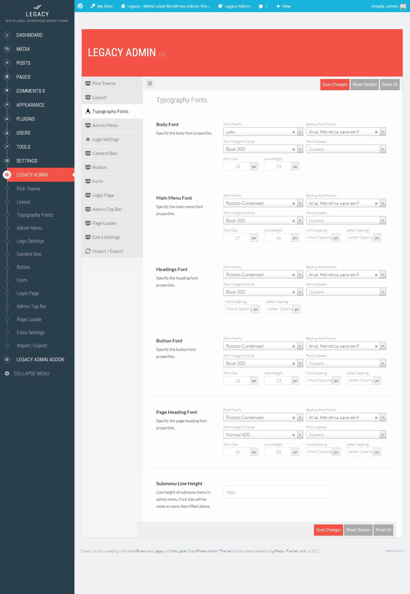 Legacy - White label WordPress Admin Theme 3