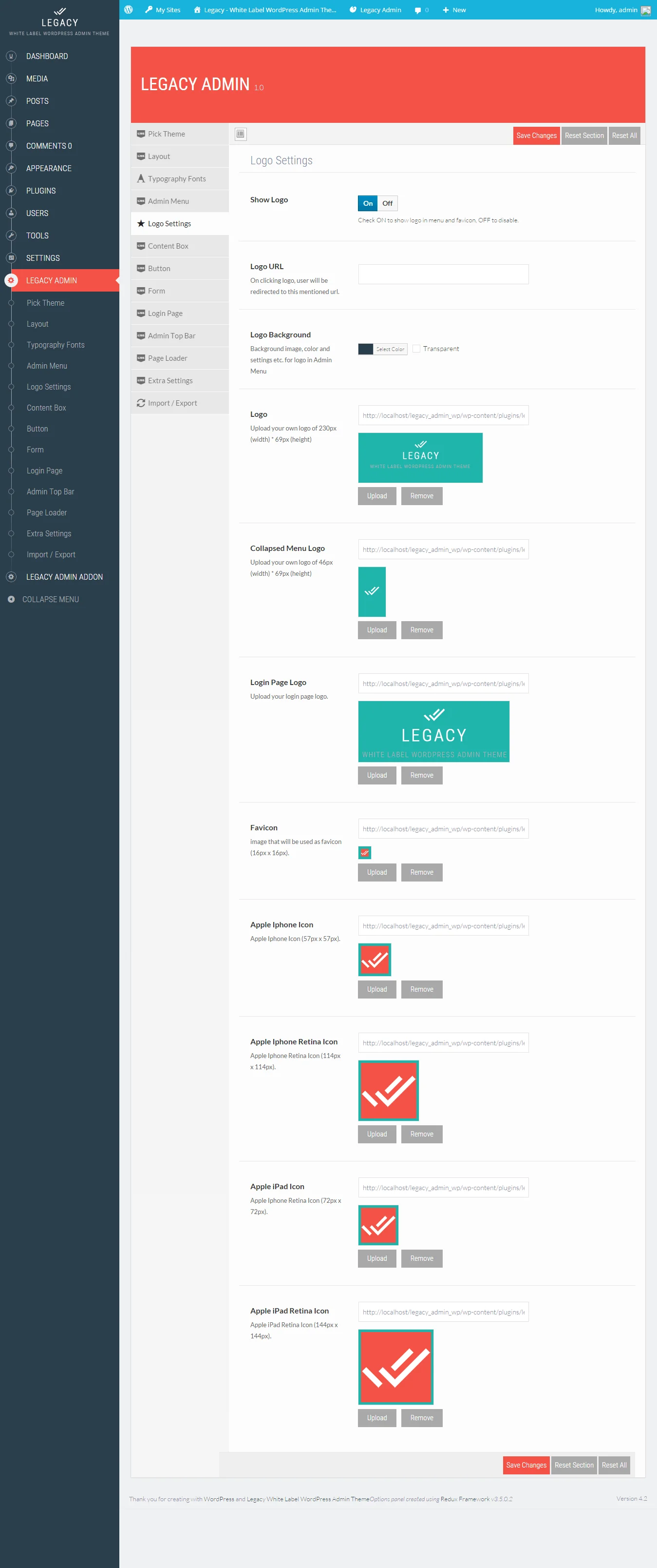 Legacy - White label WordPress Admin Theme 4