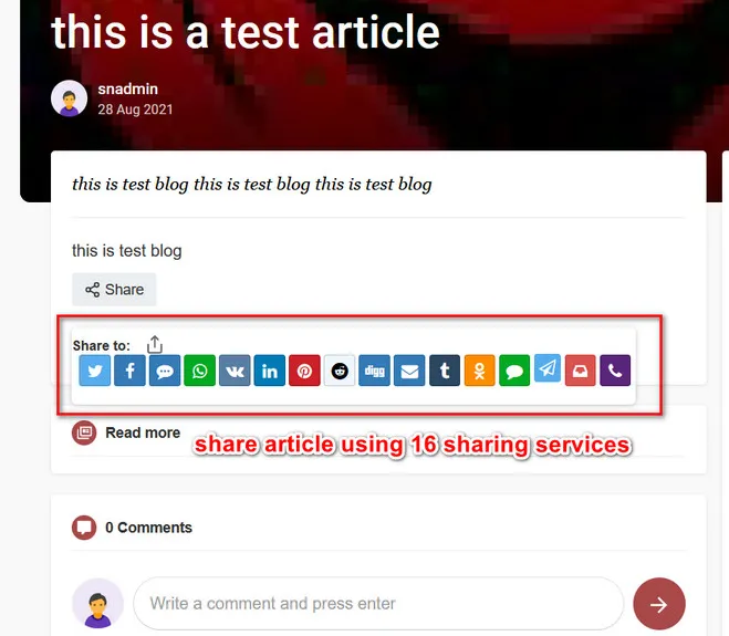 share blog-articles using 18 sharing services